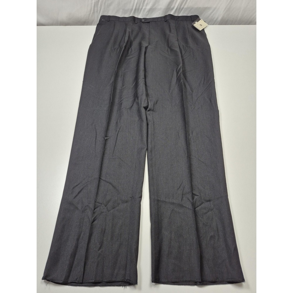 Carlo Mandrone Dress Pants Mens 46x36 Gray Wool Cashmere Pleated Unhemmed NWT